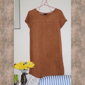 rust colored suede babydoll dress
